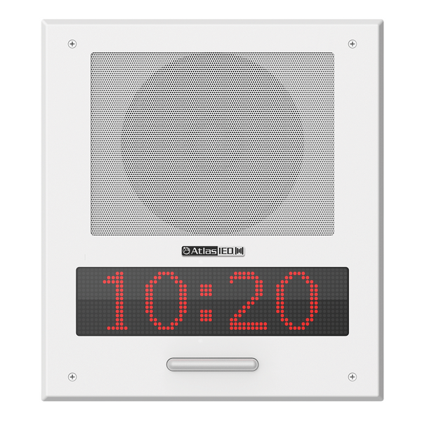 Atlas IP-8SCMF 8 in In-Wall/In-Ceiling PoE+ IP Loudspeaker System with Microphone, LED Display and Flasher