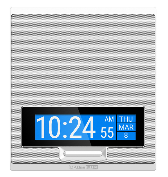 Atlas IP-SDMF PoE+ Indoor Wall Mount IP Speaker with LCD Display, LED Flashers, and Talkback Microphone