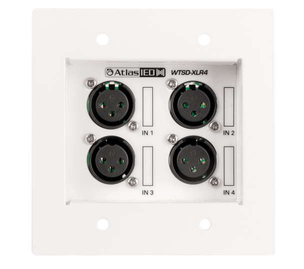 Atlas WTSD-XLR4 Four XLR Input Wall Plate for Use with WTSD-MIX41K