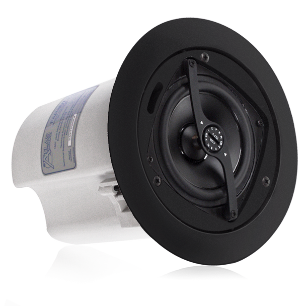 Atlas FAP40T-B 4inch In-Ceiling Speaker with 16-Watt 70/100V Transformer and Ported Enclosure - Black ( Must be ordered in quantities of 2)