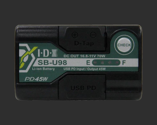 IDX SB-U98-PD 96Wh 14.4V Li-ion Battery for Sony BP-U Series w 1 x D-Tap and USB