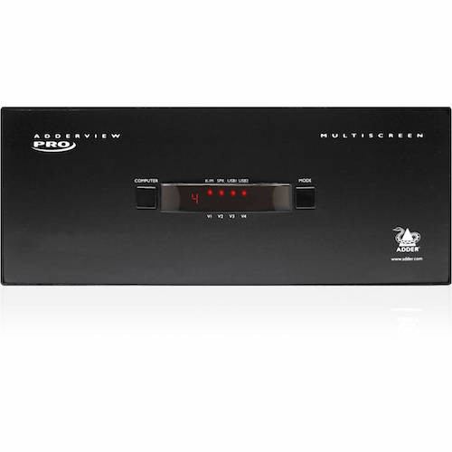 Adder AV4PRO-VGA-TRIPLE-US AdderView Pro MultiScreen: 4 port - USB 2.0, Triple Head VGA KVMA Switch