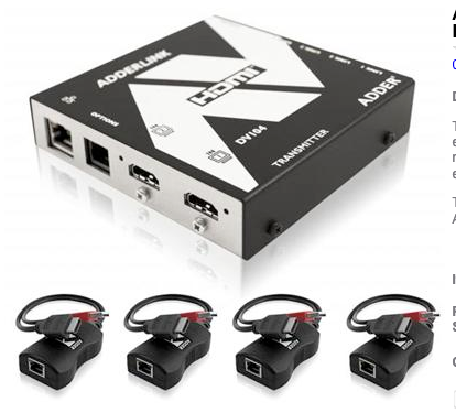 Adder ALDV104K-IEC AdderLink Digital AV HDMI 1 to 4 distribution Kit IEC