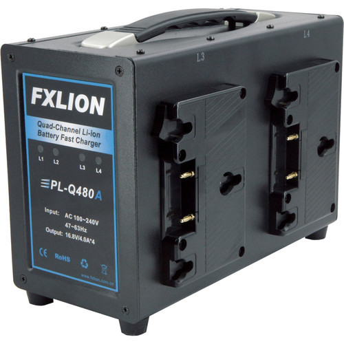 FXLion PL-Q480A Quad Channel Gold-Mount Fast Battery Charger