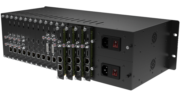 Kiloview RU03S Frame, 3RU-32CH redundant power rackmount frame No Cards