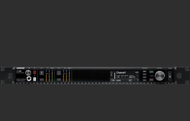 Shure AD4DUS-C Axient Dual-Channel Receiver with US Power Supply and Accessories