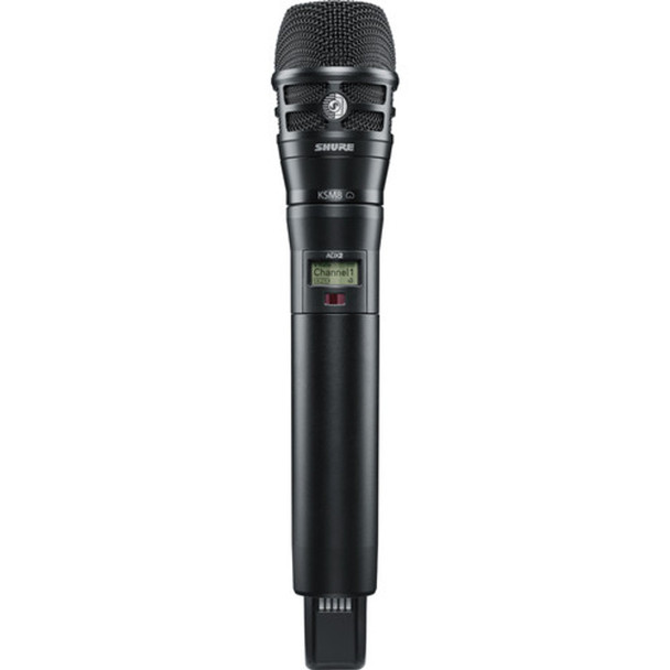 Shure ADX2/K8B-G57 Digital Handheld Wireless Microphone Transmitter with KSM8 Capsule (G57: 470 to 616 MHz, Black)