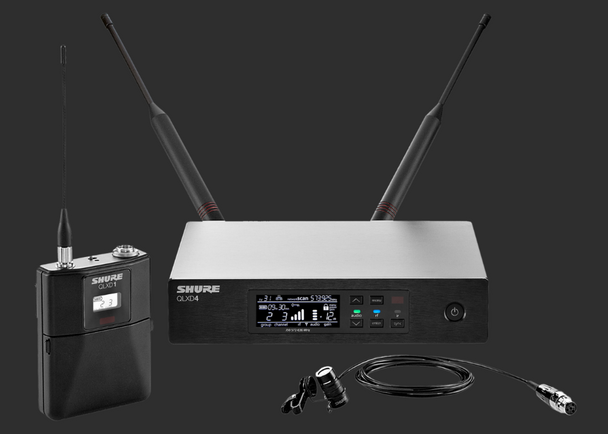 Shure QLXD14/83-X52 QLX-D Series Single-Channel Digital Wireless Microphone System with WL183 Lavalier X52 (902 MHz 928 MHz)
