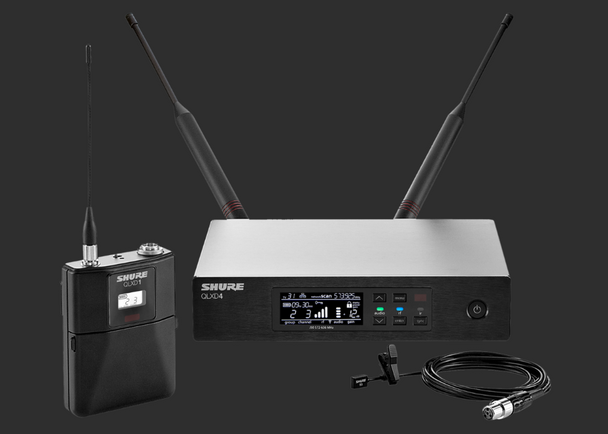 Shure QLXD14/93-X52 QLX-D Series Single-Channel Digital Wireless Microphone System with WL93 Lavalier X52 (902 MHz 928 MHz)