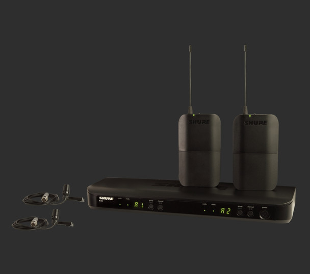 Shure BLX188/CVL-H10 BLX Series Dual-Channel Wireless Microphone System with 2 CVL Lavaliers H10 (542 - 572 MHz)