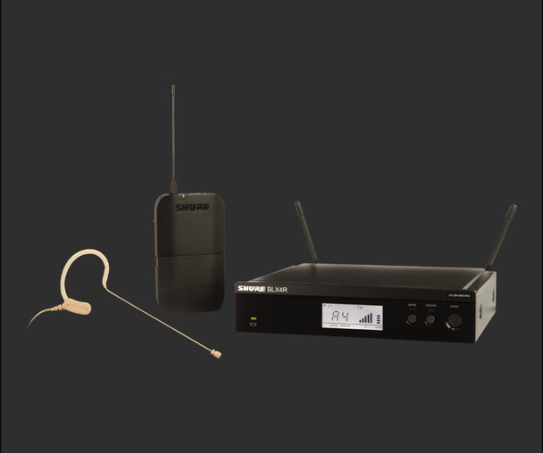Shure BLX14R/MX53-J11 BLX Series Single-Channel Rackmount Wireless Microphone System with MX153 Earset J11 (596 - 616 MHz)