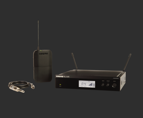 Shure BLX14R-H10 BLX Series Rackmount Wireless Bodypack System with WA302 Instrument Cable H10 (542 - 572 MHz)