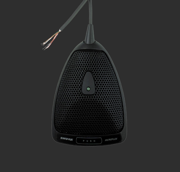 Shure MX392BE/S Microflex Supercardioid Boundary Microphone with Programmable Switch and Bottom Exit