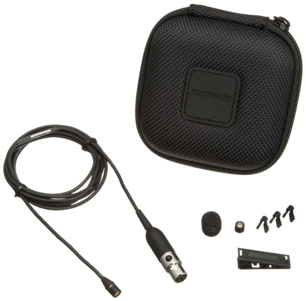 Shure MX150B/C-TQG Cardioid 5mm Subminiature Lavalier Microphone, TQG for Shure Bodypacks, Black