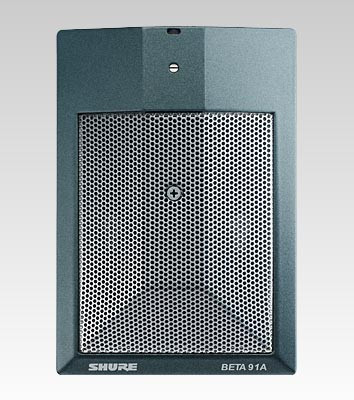 Shure BETA 91A Half-Cardioid Condenser Kick-Drum Microphone. Includes Integrated Preamplifier and XLR Connection