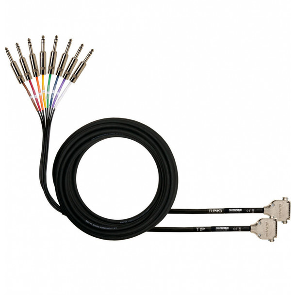 Shure DB25-TRSM 8 Channel DB25 to TRS Audio Snake, 25 ft.