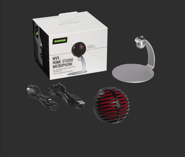 Shure MV5-B-DIG Digital Condenser Microphone for Home Studio, Connects to Phone