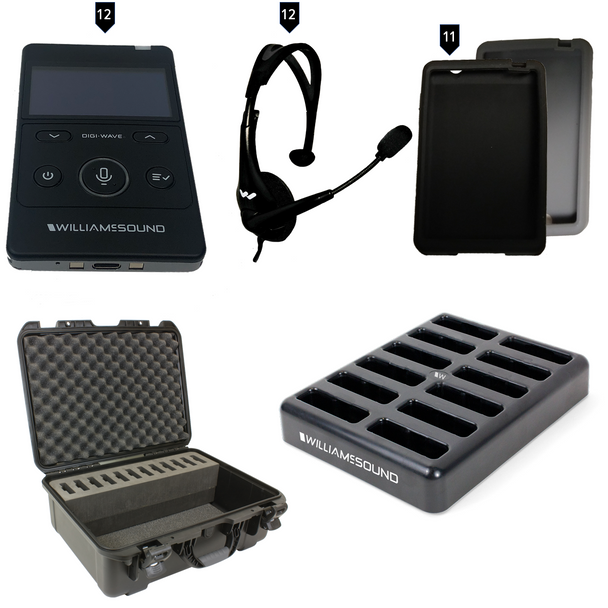 Williams AV DWS TGS VIP 12 400 Digi-Wave 400 Series Tour Guide System for two or more tour guides