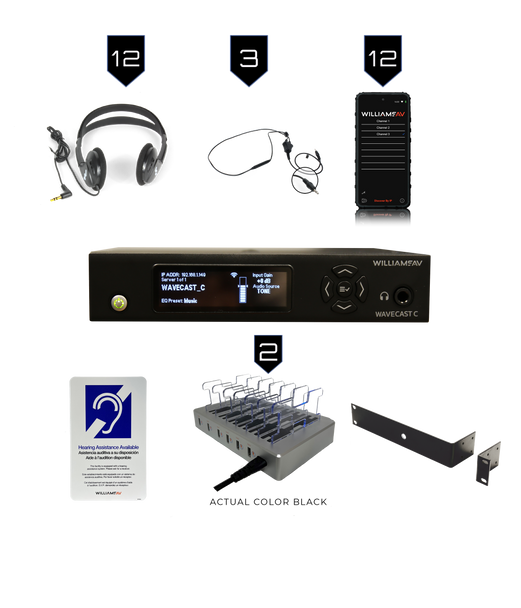 Williams AV WF SYS3C WaveCAST System with 12 WAV Pro Wi-Fi Receivers