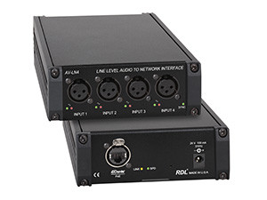 Radio Design Labs AV-LN4 4 XLR Audio Line Level Audio to DANTE Network Interface
