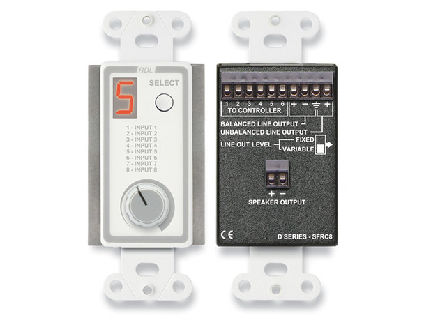 Radio Design Labs D-SFRC8 Room Control Station for SourceFlex Distributed Audio System