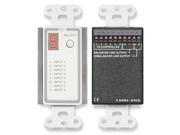 Radio Design Labs D-SFRC8LC Audio Selector for SourceFlex Distributed Audio System (Custom Labeled)
