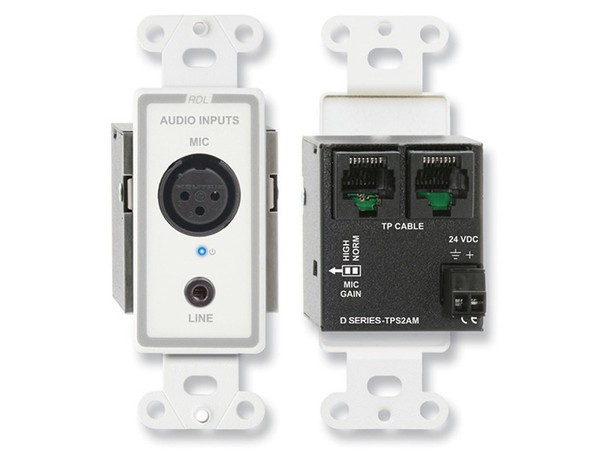 Radio Design Labs D-TPS2AM Active Two-Pair Sender - Twisted Pair Format-A - XLR microphone & stereo Mini-jack in