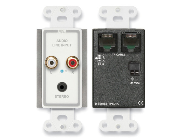 Radio Design Labs D-TPSL1AC Active Single-Pair Sender - Twisted Pair Format-A - Mini-Jack & Stereo RCA In (Custom Labeled)