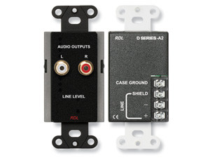 Radio Design Labs DB-A2C Line Output Assembly - RCA jacks, Terminal block - Black (Custom Labeled)