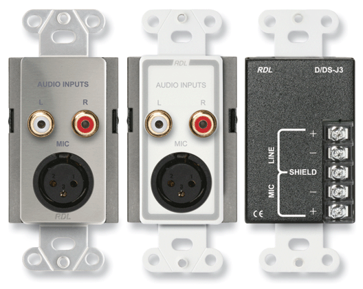 Radio Design Labs DS-J3 Mic/Line Input Assembly - XLR, RCA, Terminal block - Stainless