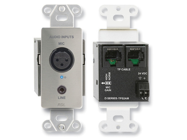 Radio Design Labs DS-TPS2AMC Active Two-Pair Sender - Twisted Pair Format-A - XLR microphone (Custom Labeled)