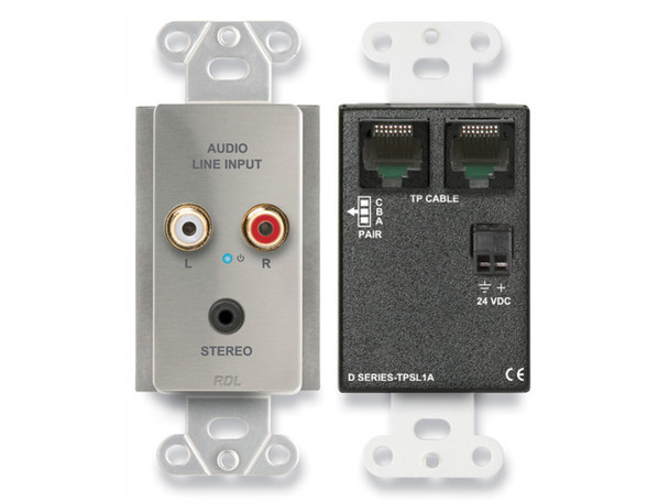 Radio Design Labs DS-TPSL1AC Active Single-Pair Sender, Twisted Pair Format-A, Mini-Jack and Stereo RCA In, Stainless (Custom Labeled)