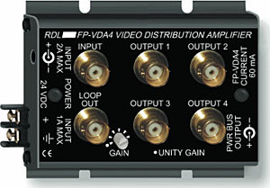 Radio Design Labs FP-VDA4 NTSC/PAL Video Distribution Amp - 1x4 - BNC