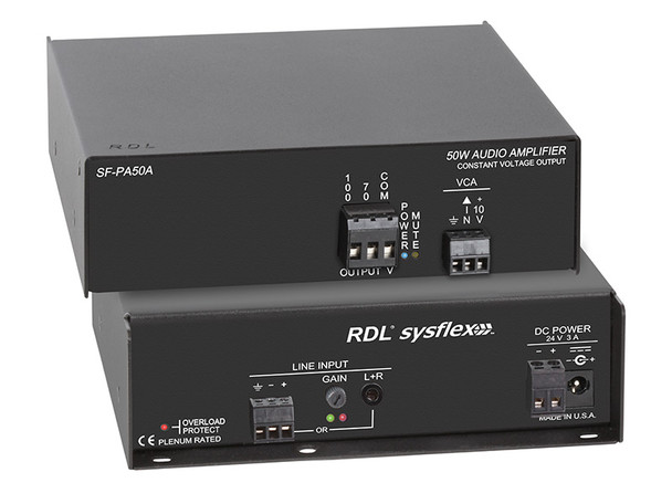 Radio Design Labs SF-PA50AX 50 W Mono Audio Amplifier - 70 V or 100 V - Export Model - Excludes Power Cord