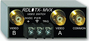 Radio Design Labs TX-MVX Manual Rmt Controlled Video Switch - 2x1 - BNC