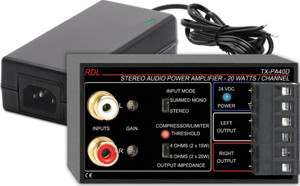 Radio Design Labs TX-PA40DE 40 W Stereo Audio Power Amplifier with Power Supply - No Power Cord