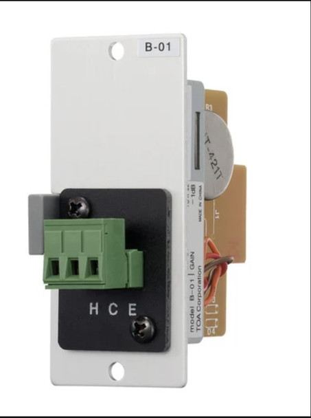 TOA B-01S T Balanced Line Input Module for 900 Series Amplifiers, Removable Terminal Block