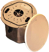 TOA F-2322 5in Full Range Ceiling Speaker, Back-can, 25/70.7 V Xfmr, 30 W, 8/16 Ohm, Tile Bridge Included