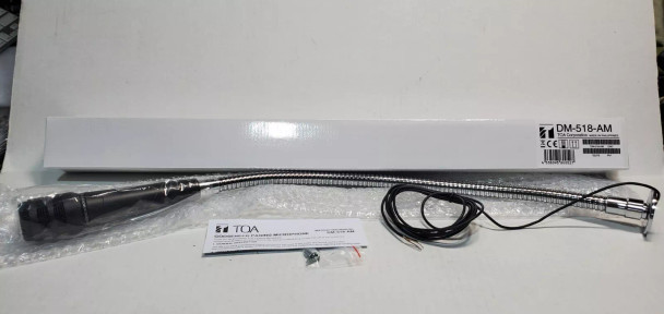 TOA DM-518-AM Gooseneck Paging Microphone with Push-to-Talk Switch and Relay Output