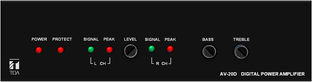 TOA AV-20D Class D Micro Plenum-rated UL2043 power amp