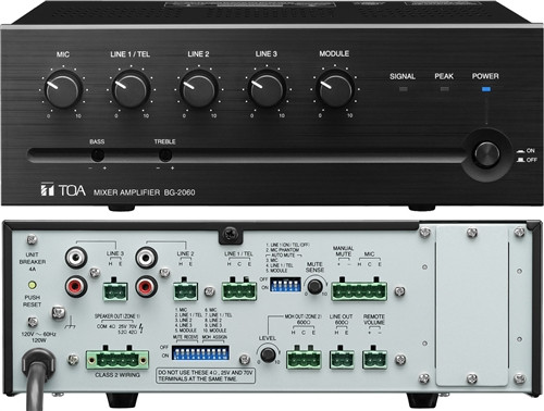 TOA BG-2060 CU BG-2000 Series Mixer/Amplifier (60 Watt)