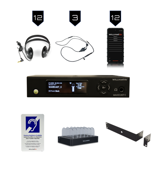 Williams AV WF SYS3C-00 WaveCAST System with 12 WAV Pro Wi-Fi Receivers