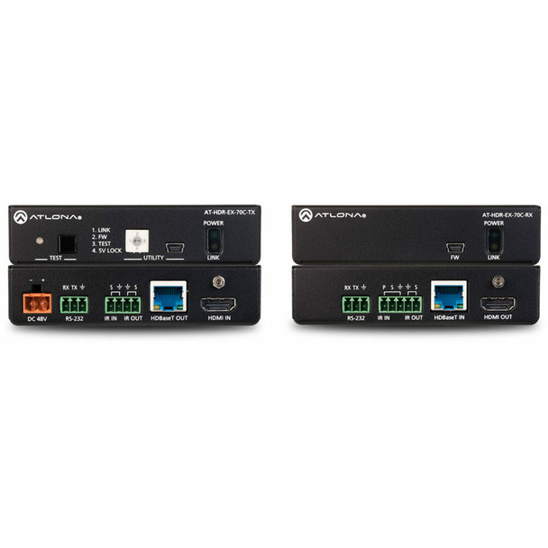 Atlona AT-HDR-EX-70C-KIT 4K HDR Transmitter and Receiver Set w/IR, RS-232, and PoE