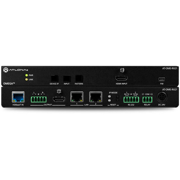 Atlona AT-OME-RX21 Omega 4K/UHD HDMI over HDBaseT Receiver w/Scaler, Ethernet, RS232, Audio