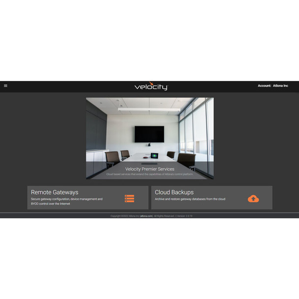 Atlona AT-VPS-RG-T3 Velocity Premier Services, Remote Gateway tier 3
