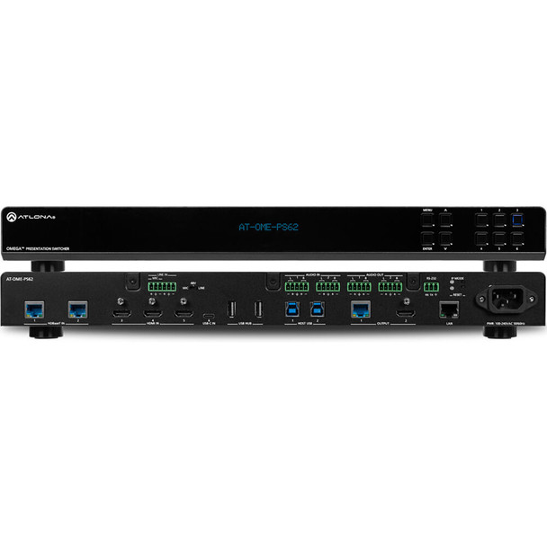 Atlona AT-OME-PS62 Omega 6X2 Matrix switcher with 2x HDBaseT inputs,3x HDMI inputs,