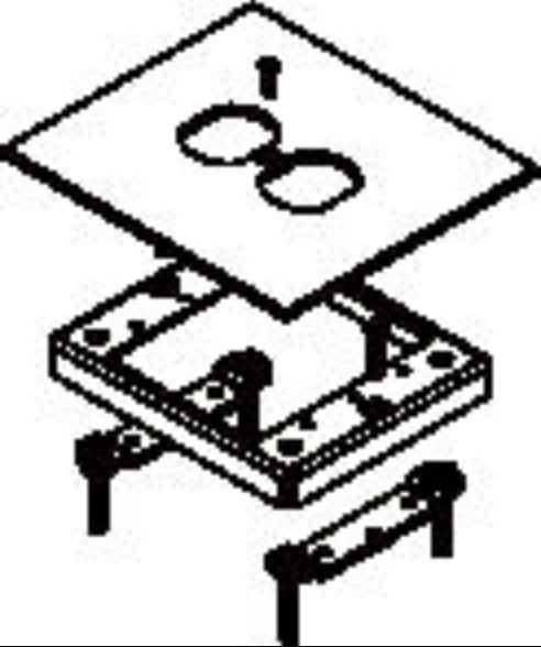 Wiremold 433DR2 Flush Carpet Kit-double Duplex