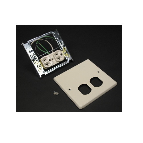 Wiremold G4047WX 4047 Two-Gang Cover One Duplex Receptacle Installed