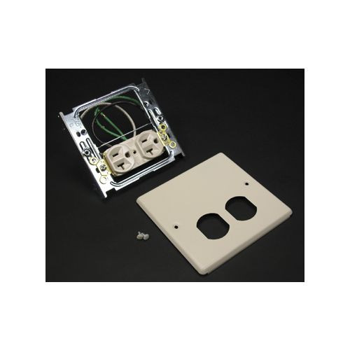 Wiremold V4047WX 4047 Two-Gang Cover One Duplex Receptacle Installed