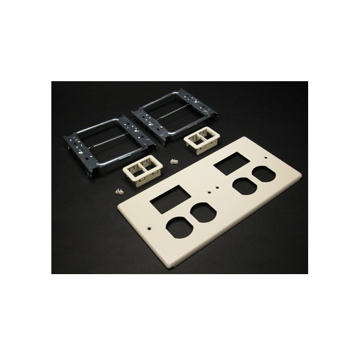 Wiremold G4047-2BBTT 4047 Four-Gang Cover Two Duplex & Two TracJack Mini Adapters